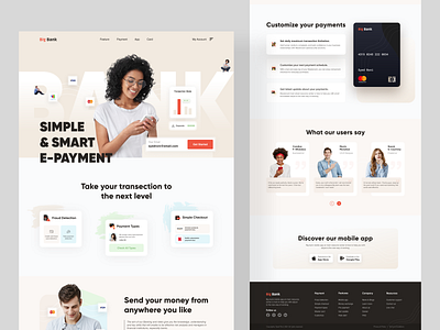 Big Bank - Web Design bank banking banking website big bank clean clean ui finance financial fintech home page landing page master card minimal payment ui ux visa card web web design website