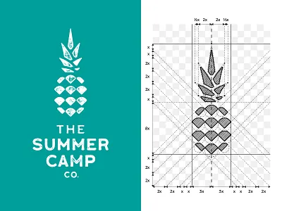 The Summer Camp CO. / logo design branding camp design designer graphic design identity illustration logo logodesigner mark minimalism modern pineapple project simple summer symbol texture ui vector