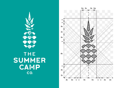 The Summer Camp CO. / logo design branding camp design designer graphic design identity illustration logo logodesigner mark minimalism modern pineapple project simple summer symbol texture ui vector