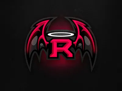 "R" Mascot Logo angry art branding design e sports gray illustration logo mascot mascot logo r red redesign vector