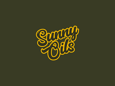 Sunny Oils burn burning calligraphy green hot logotype minimal script summer sun typeface typo typography yellow