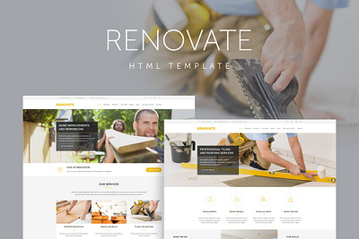 Renovate - Construction Renovation Template app branding design landing page theme design web web design website wordpress wordpress theme