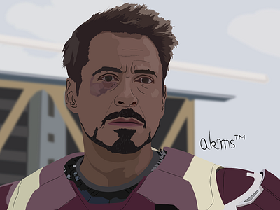 Tony Stark adobe illustrator avenger civil war digital illustration digitalart ironman potrait tony stark