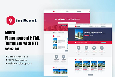 Event Management HTML Template with RTL version app branding design elements landing page theme design web web design website wordpress