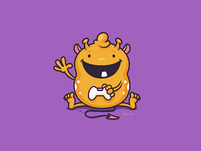 Baby Monster Gamer baby cartoon character cute drawing funny gamer illustration mascot monster vector