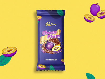 Choco Plum branding cadbury chocolate packaging yellow