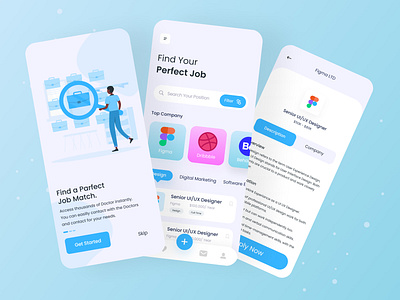 👨🏻‍💻 Job Finder | Mobile Apps app clean clean app concept finder finder job job job application job finder job finder app job listing jobs minimalism minimalist mobile mobile design mobile ui simple ui ux