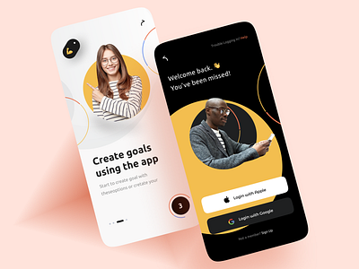 Goal App - Mobile app apple application branding design goal goals mobile app mobile design ui uidesign yellow