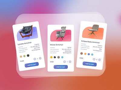 Furniture shop 🔥 Product card design card cards design catalog chair clean design e commerce furniture glassmorphism minimalism online purchase online store product catalog products products list products page ui ui elements ux