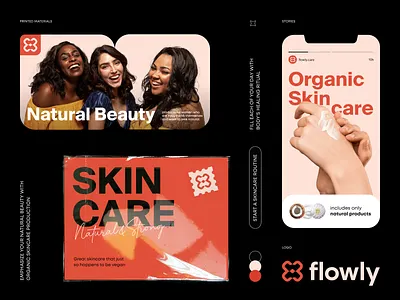 Flowly Cosmetics Brand Identity brand identity brand sign branding business design halo halo lab identity logo logo design logotype marketing packaging smm startup