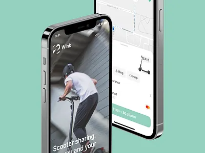 Scooter Rental App app bike buy clean estate ios iphone light map minimal minimalist mobile rent scooter sharing ui components ui elements