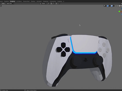 PS5 Controller in 3D 3d 3d animation 3d art 3d artist 3d modeling blender blender3d blender3dart playstation playstation5