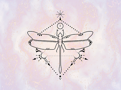 DRAGONFLY TATTOO dots dragonfly lines tattoo tattoo design