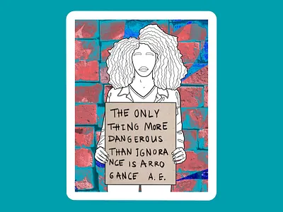 I am woman african american afro albert einstein card collage design einstein graphic design greeting card illustration message poster protest quote woman womens day