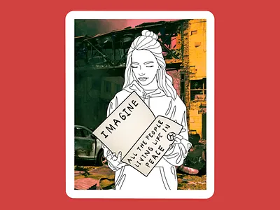 I am woman card collage design graphic design greeting card i am illustration message no war peace poster protest quote woman