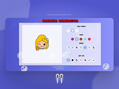 Brawler Generator Website - Ui Design - CarnaBrawl Challenge brawl brawlart brawler brawler generator brawlstars carnabrawl dykoode emoji creator fanart html html and css html css javascript jquery js project ui design ux design website website builder