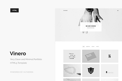 Vinero - Very Clean and Minimal Portfolio Template app branding design elements landing page theme theme design web web design website