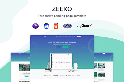 Zeeko - Landing Page Template app branding design elements landing page theme theme design web web design website