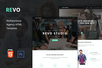 Revo Studio - Agency Onepage HTML Template app branding design elements landing page theme theme design web web design website