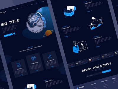 Scale website dark mode dark dark mode dark version landing page landingpage top dribbble uiux designer web design web design agency web design company web designer