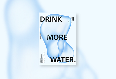 Drink more water adobexd design gradient graphic design illustration minimal poster poster a day poster design typography ui ux vector water