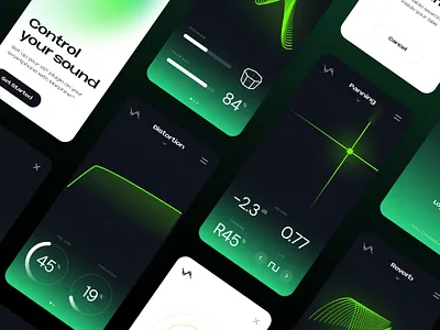 Morphine Mobile VST Assistant app design controller daw design gradient green gui interface minimalistic mobile design mobile ui mobile ux mobileapp ui ui design ux ux design vst vsti