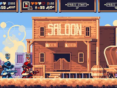 Red Dead Pocket Rumble game gaming illustration pixel pixel art