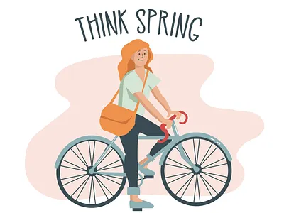Spring Time Bike Ride adobeillustrator art color creative drawing flat illustration flatart illustration illustrator marketing art vector