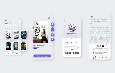 Audiobooks app branding design illustration minimal uidesign uiux ux uxdesign web