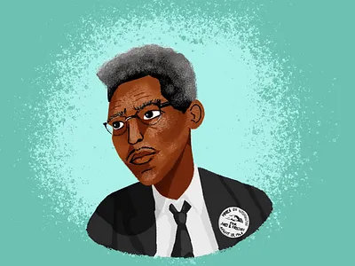 BHM Illustration #1: Bayard Rustin bhm black history month digital illustration illustration photoshop portrait