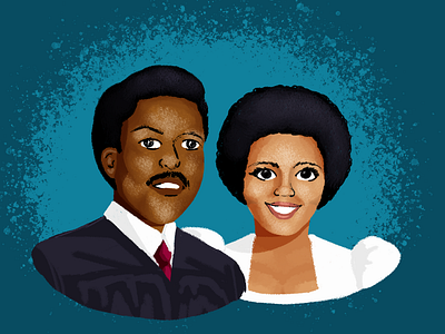 BHM Illustration #9: George & Doretha Edgecomb bhm black history month digital illustration florida illustration photoshop portrait