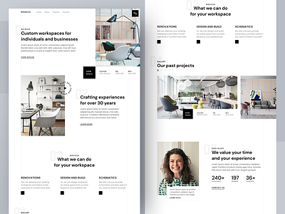 Workspace Landing Page Exploration agency architect architecture clean concept grid interior design landing page minimal studio ui web web design website workspace