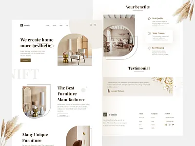 Furnift - Furniture Website Exploration 🪑✨ aesthetic brown chair classic clean clean ui furniture furniture app furniture design furniture store furniture website minimalist ui ui ux ui design ux web design webdesign website website design