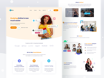 Classroom Platform classroom course design education education website elearning landing page ui ui design ux web