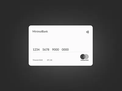 Концепт банковской карты bank bank card card card design credit card design minimal minimalism minimalist