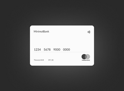 Концепт банковской карты bank bank card card card design credit card design minimal minimalism minimalist