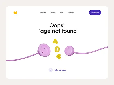 404 3d 3d art app clean color concept design interaction interface ios mobile render simple typogaphy ui ux web