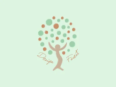 Design Forest forest green logo mint green tree