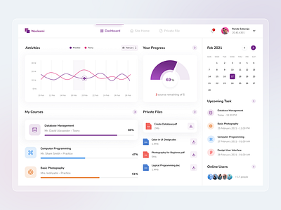 yeeeee calendar class clean course dashboard dashboard design dashboard template dashboard ui design detail education exploration minimal ui ui inspiration uiux ux