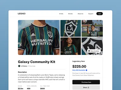 Collection Drop ecommerce item page limited drops web app