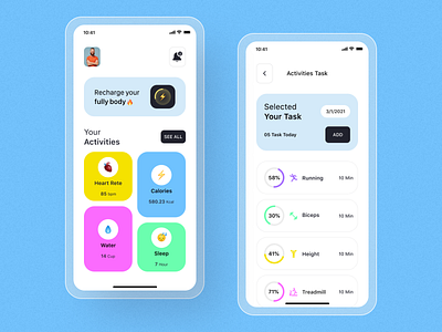 Health tracker App Ui Design app concept health app health care home screen ios minimal app mobile ui mobileappdesign modern app typography ui ux