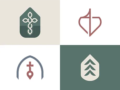 Concepts for First Baptist Leesville badge baptist branding christian church clean cross growth jesus logo design map minimal organic pin rebrand up