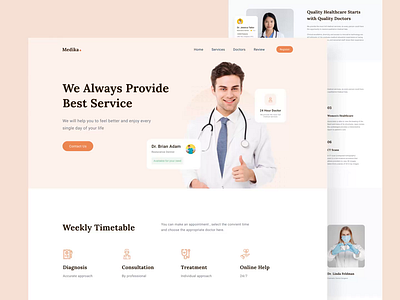 Medical Landing Page Exploration animation clinic design home page landing page medical principle ui web design