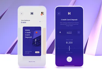 Credit Card Deposit - Crypto Banking App banking banking app cards credit card crypto defi deposit ethereum exchange finance interface mobile onboarding refill send money ui ux