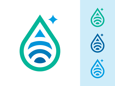 Water Purification branding clean drop droplet flat design geometric h2o logo logo design minimal purification sparkle treatment water