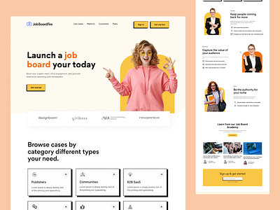 Job Board Landing page 3d animation app branding creative debut design figma hiring illustration jobboard landingpage logo minimal overlaps trendy ui uidesign uxdesign