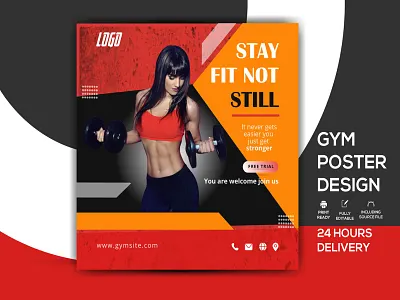Fitness Poster body bodybuilding diet energy fit fitness fitness center fitness flyer fitness flyer template fresh gym gym flyer healthcare healthy leaflet magazine poster design promotion sport sports flyer