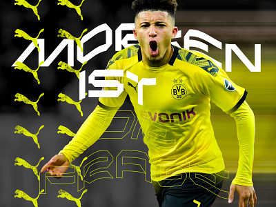 Tomorrow is the Question bundesliga customtype design designinspiration dortmund fontself football jadon sancho puma soccer sport design type typeface design typography