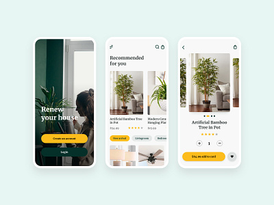 Home decor - mobile app design app app design clean ecommerce ecommerce app elegant home decor homedecor interiordesign minimal mobile app product page shopping app store typography ui ui design ux