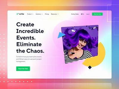 Wrike Website Header clean colorful design header rainbow ui ux web webdesign website wrike wrikedesign wriketeam